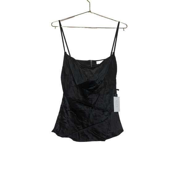 ASTR THE LABEL Contrast Cowl Tank Women's Size M Black Clubbing Party Zip Back - Picture 1 of 14